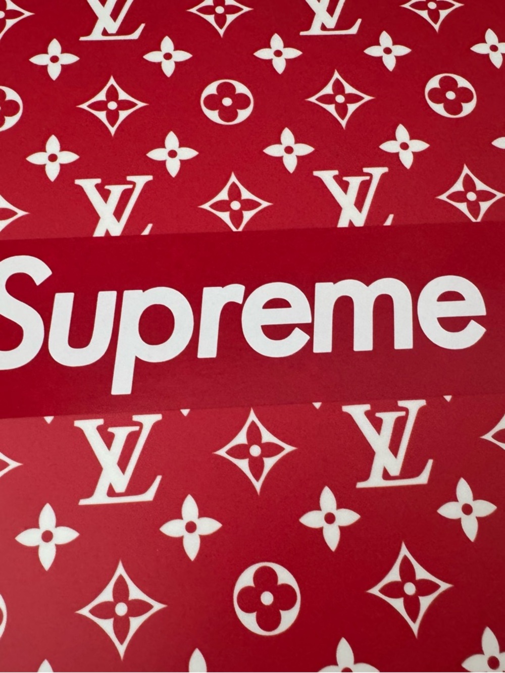 Custom Supreme Red and White LV Monogram Graphic Watch Case
